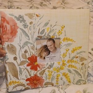 Floral Photo Album with Red and Yellow Accents